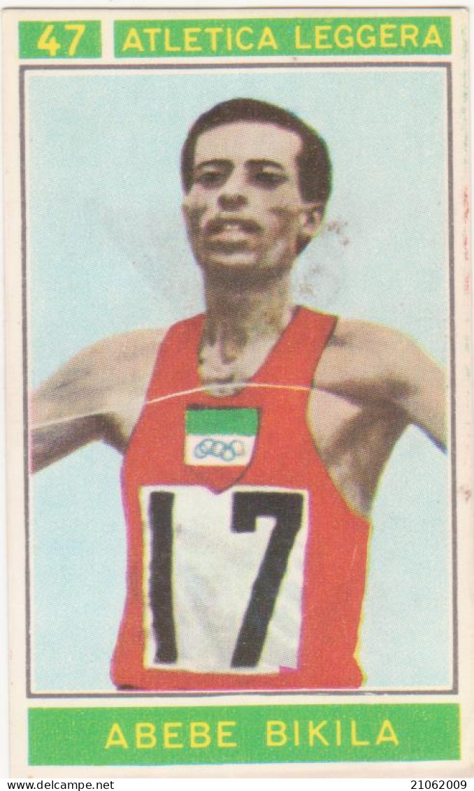 47 ATLETICA LEGGERA - ABELE BIKILA - CAMPIONI DELLO SPORT 1967-68 PANINI STICKERS FIGURINE - Athlétisme
