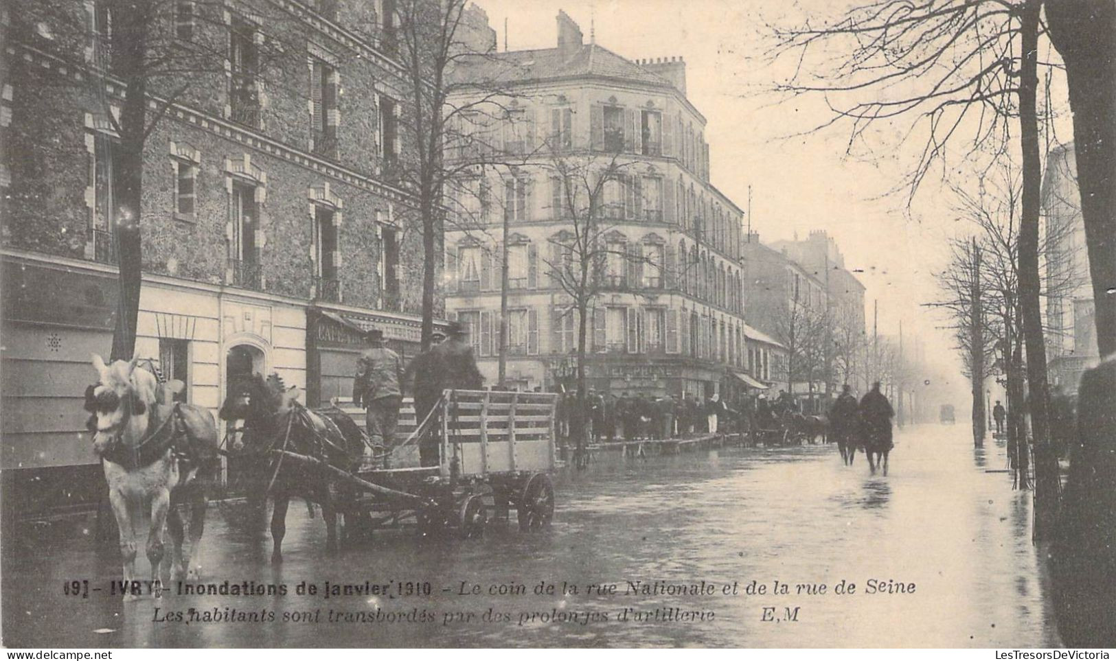 FRANCE - 94 - IVRY - Inondations Janvier 1910 - Le Coin De La Rue Nationale Et La Rue De Seine - Carte Postale Ancienne - Ivry Sur Seine