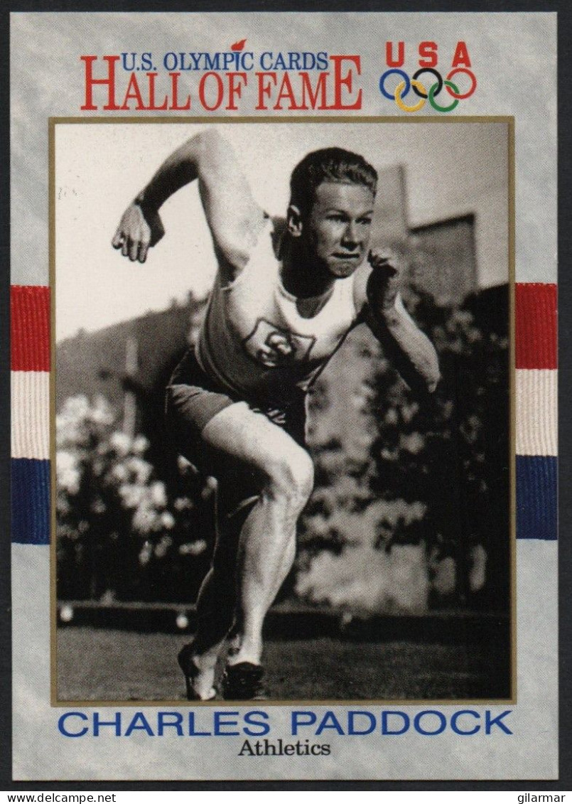 UNITED STATES - U.S. OLYMPIC CARDS HALL OF FAME - ATHLETICS - CHARLES PADDOCK - SPEED RACE - # 85 - Trading Cards