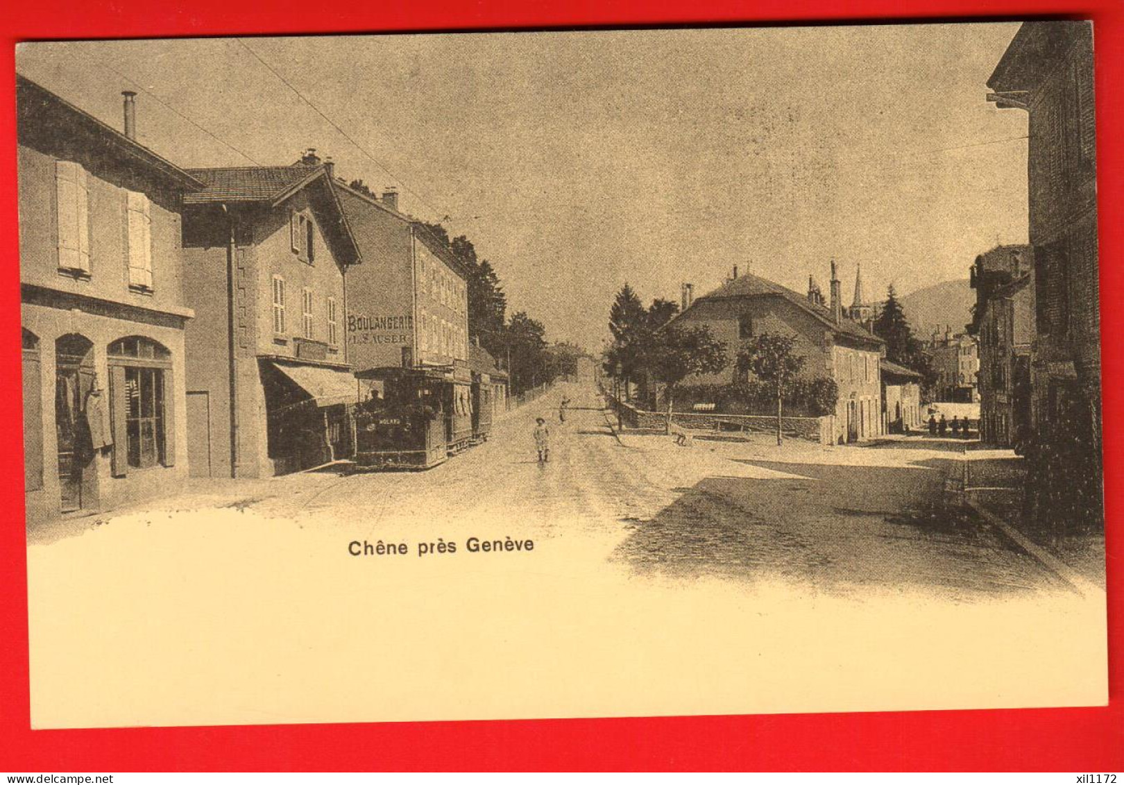 ZUZ-36  Chêne Près De Genève, Chêne Bourg. Tramway.  Reproduction Corticorne, 551. Non Circulé GF - Chêne-Bourg