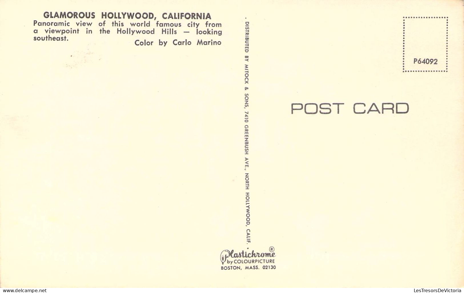 LOS ANGELES - Greetings From Hollywood - Carte Postale Ancienne - Los Angeles