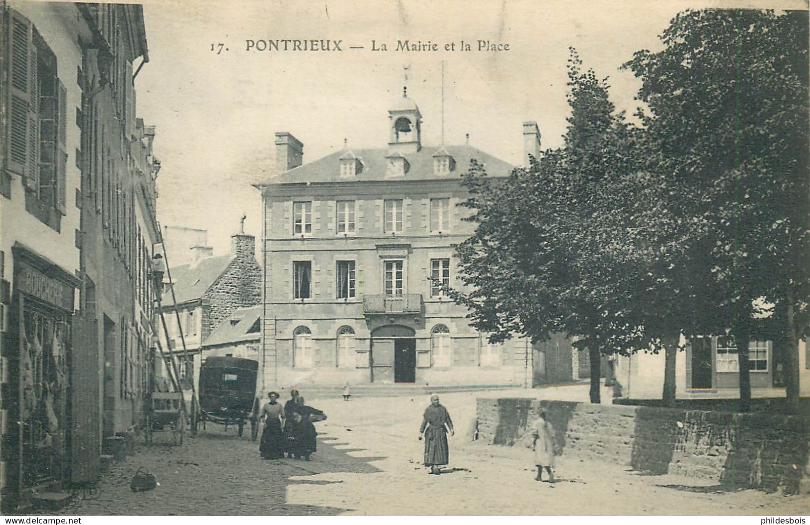 COTES D'ARMOR   PONTRIEUX   La Mairie Et La Place - Pontrieux