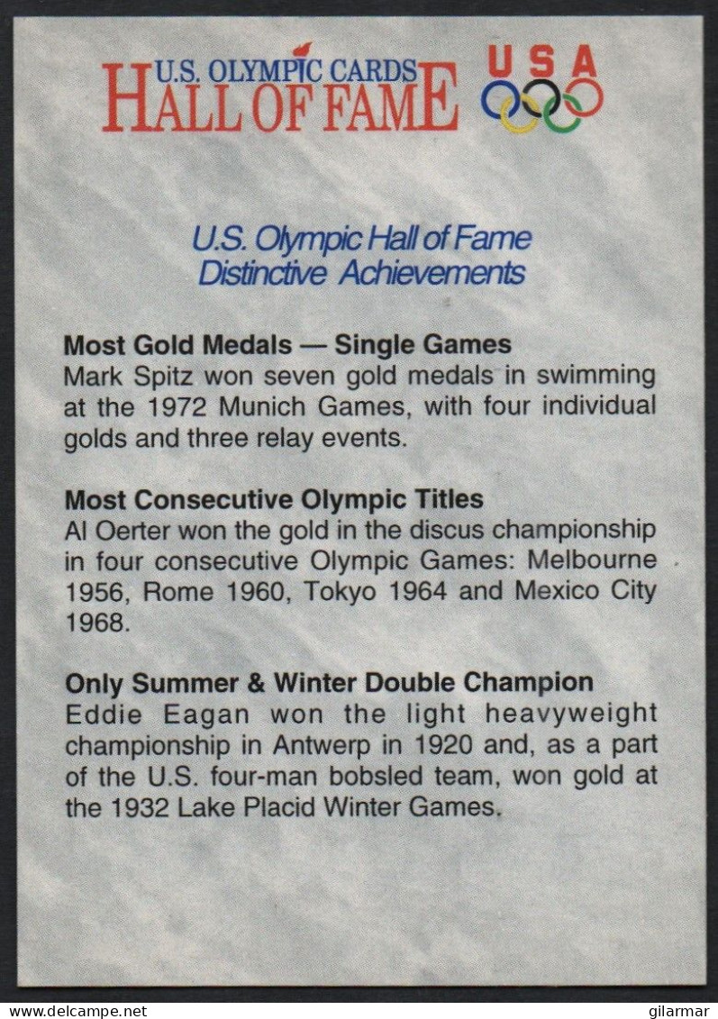 UNITED STATES - U.S. OLYMPIC CARDS HALL OF FAME - US OLYMPIC HALL OF FAME DISTINCTIVE ACHIEVEMENTS - # 86 - Trading Cards