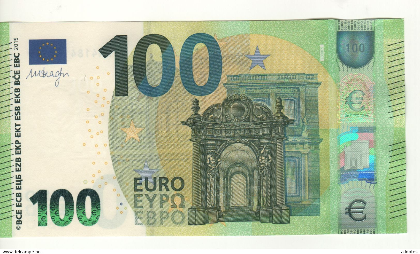 100 EURO  Firma DRAGHI   E 008 E5      EA41844168149  /   FDS - UNC - 100 Euro