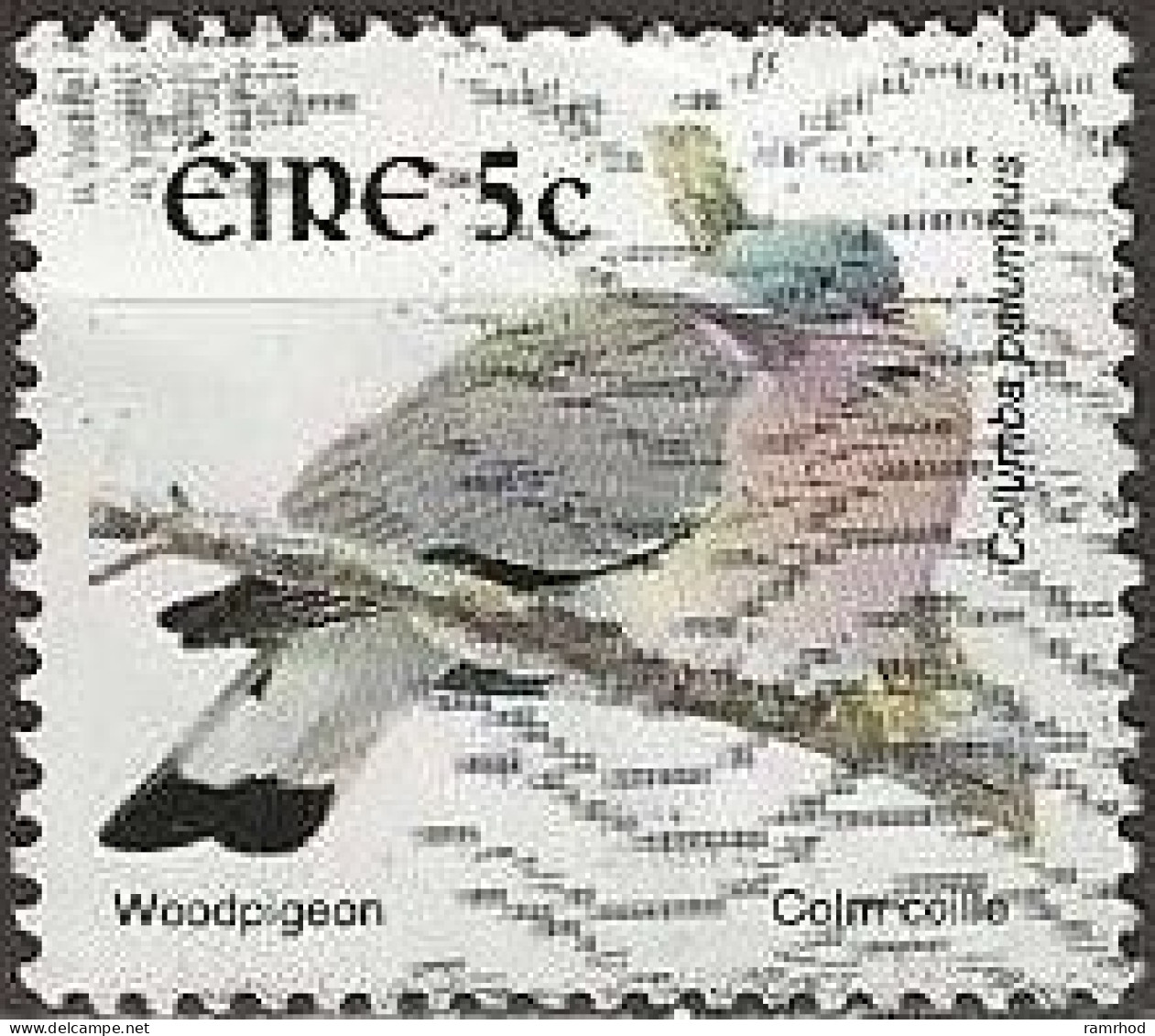 IRELAND 2002 New Currency Birds - 5c. - Woodpigeon AVU - Gebraucht