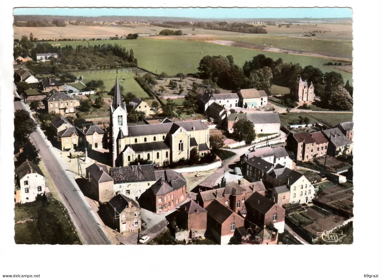 Assesse Vue Aérienne Centre ( Légères Traces Au Dos ) - Assesse