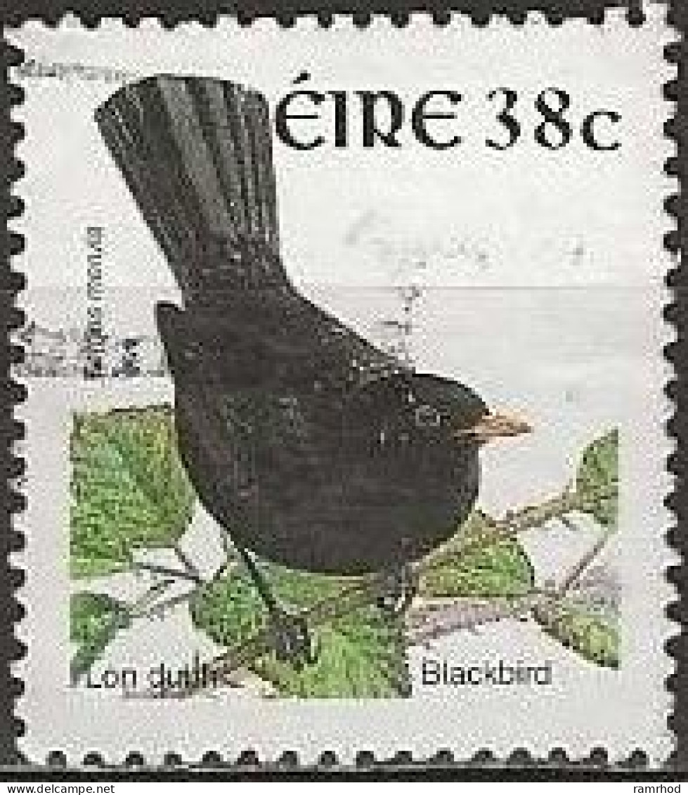 IRELAND 2002 New Currency Birds - 38c. - Blackbird FU - Usati