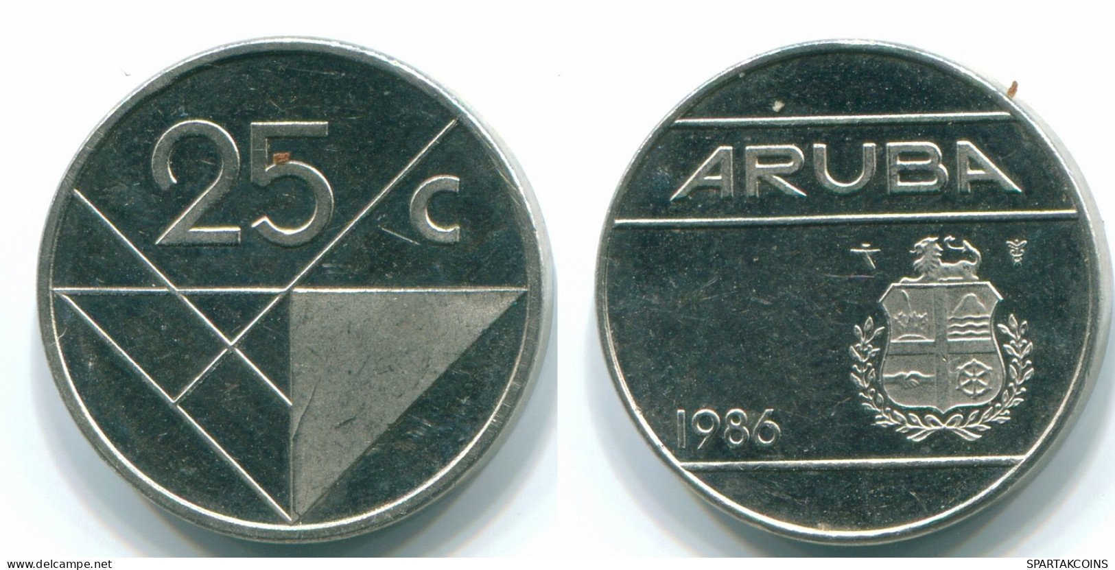 25 CENTS 1986 ARUBA (NEERLANDÉS NETHERLANDS) Nickel Colonial Moneda #S13634.E - Aruba