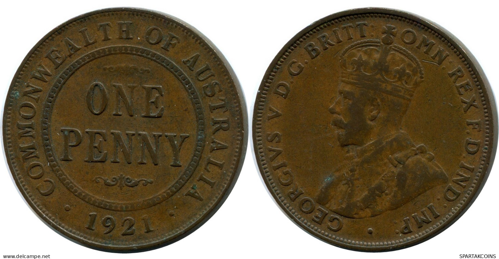 1 PENNY 1921 AUSTRALIA Moneda #AX358.E - Penny