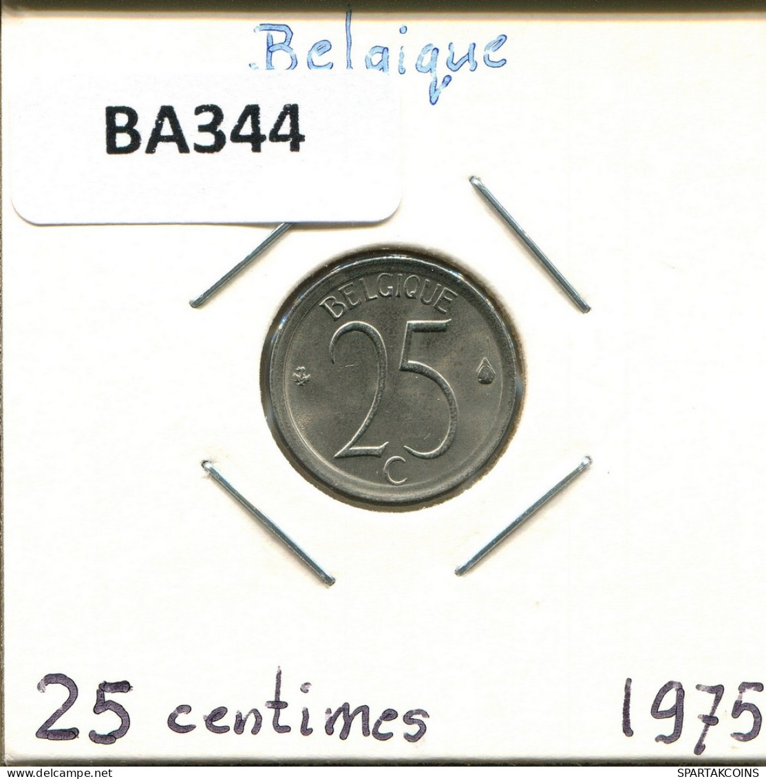 25 CENTIMES 1975 FRENCH Text BÉLGICA BELGIUM Moneda #BA344.E - 25 Cent