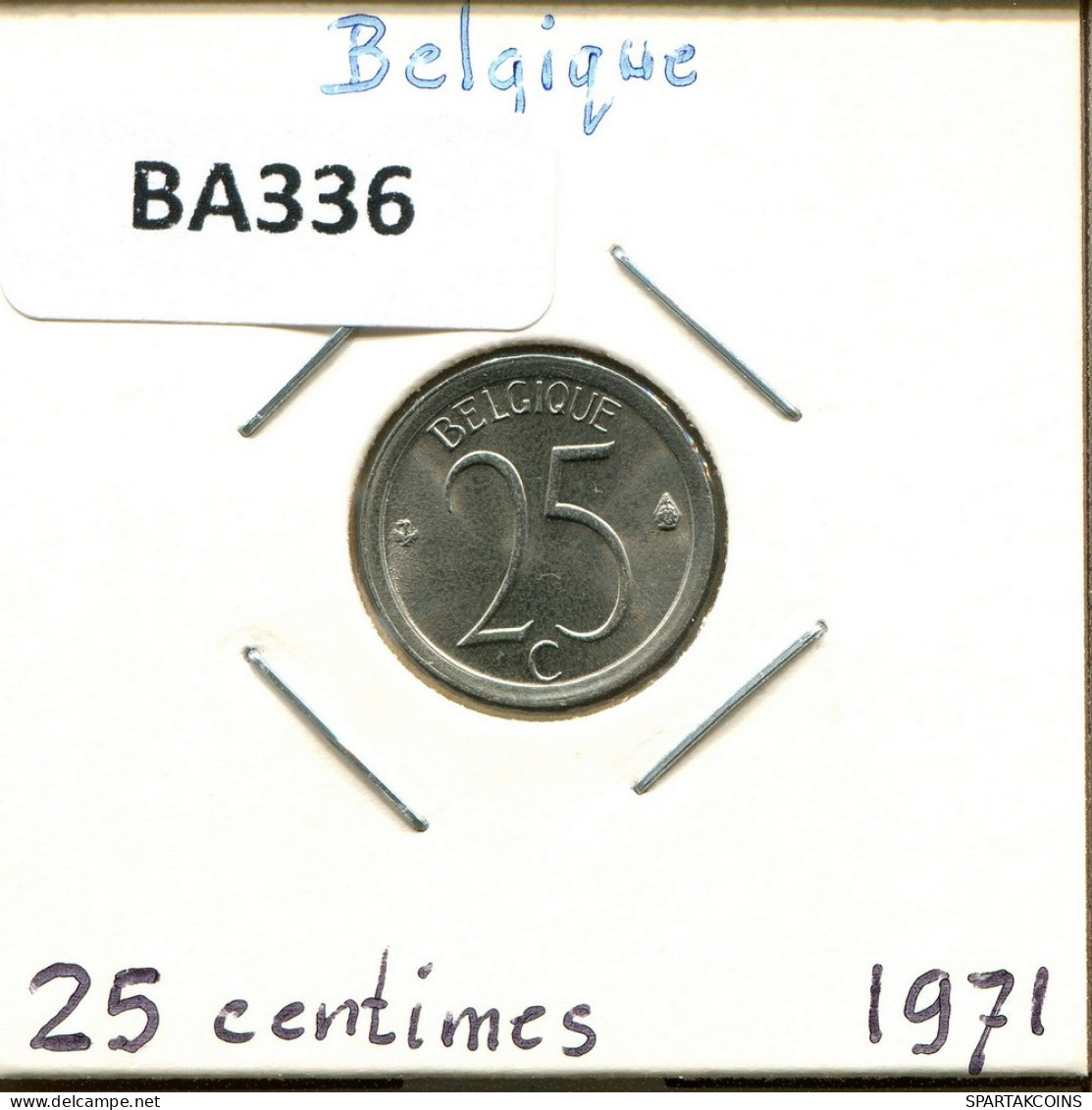 25 CENTIMES 1971 FRENCH Text BÉLGICA BELGIUM Moneda #BA336.E - 25 Cent