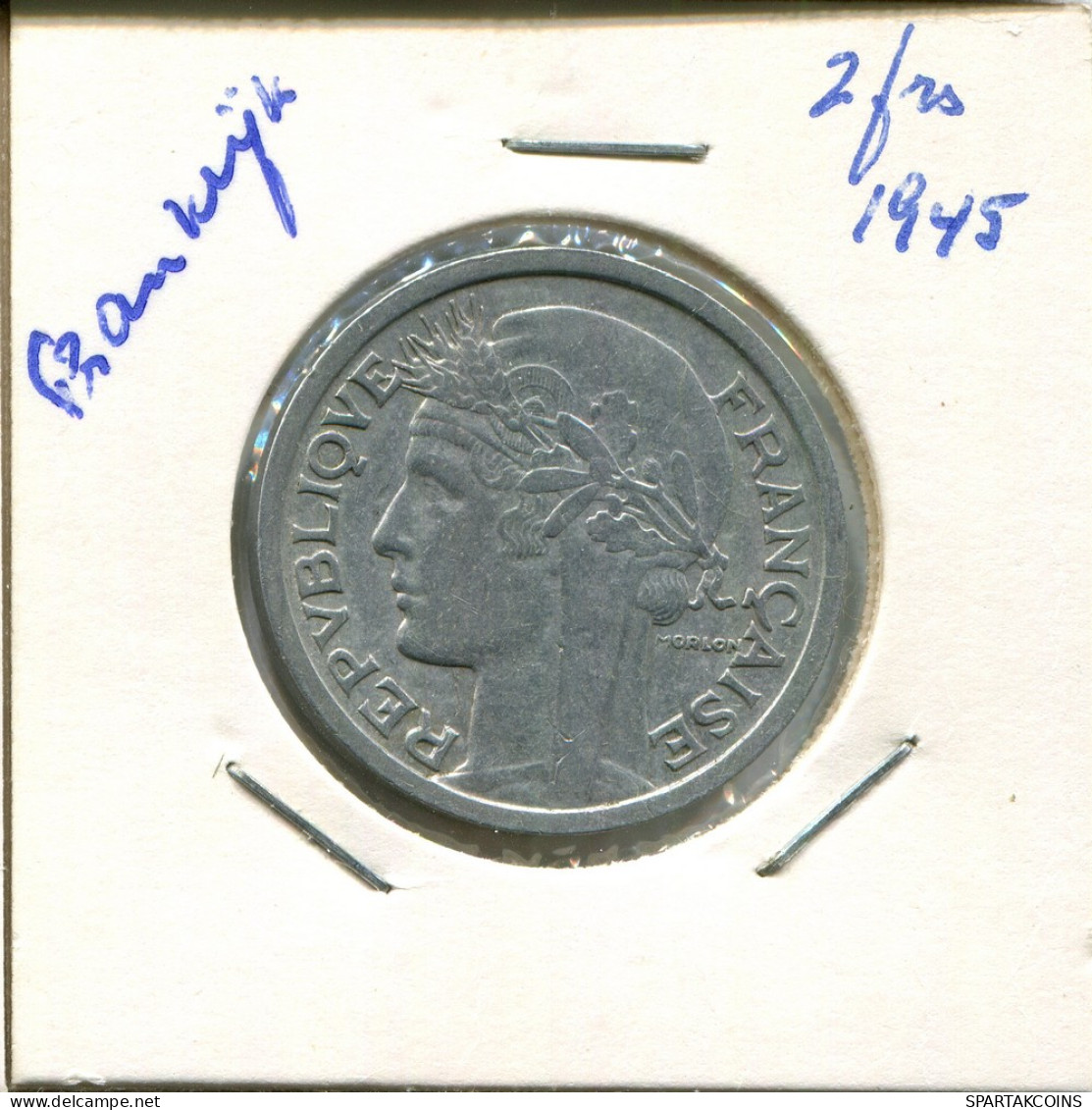 2 FRANCS 1945 FRANCIA FRANCE Moneda #AN985.E - 2 Francs