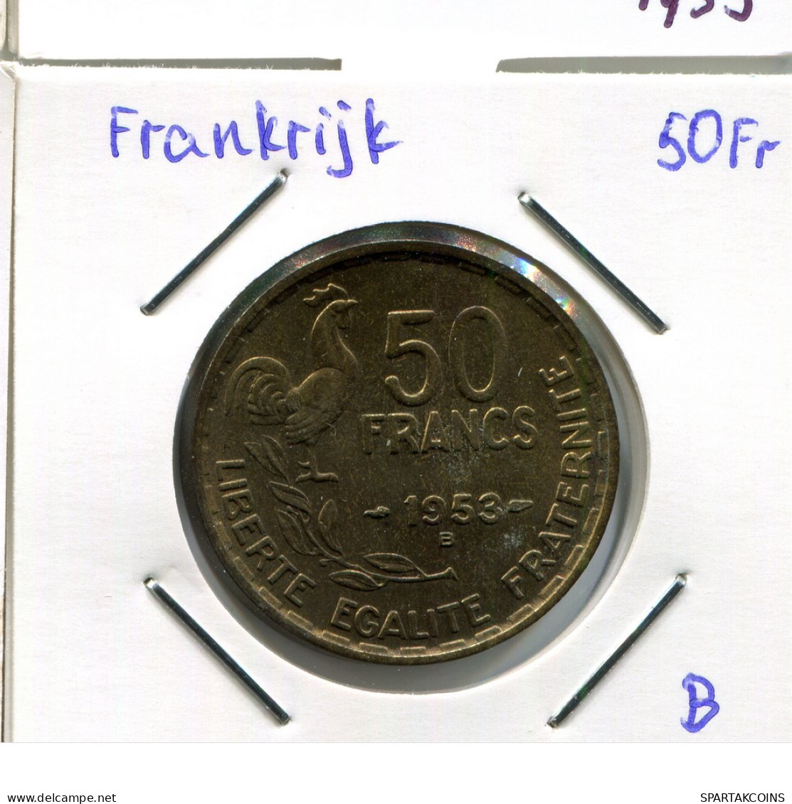 50 FRANCS 1953 B FRANCIA FRANCE Moneda #AM693.E - 50 Francs