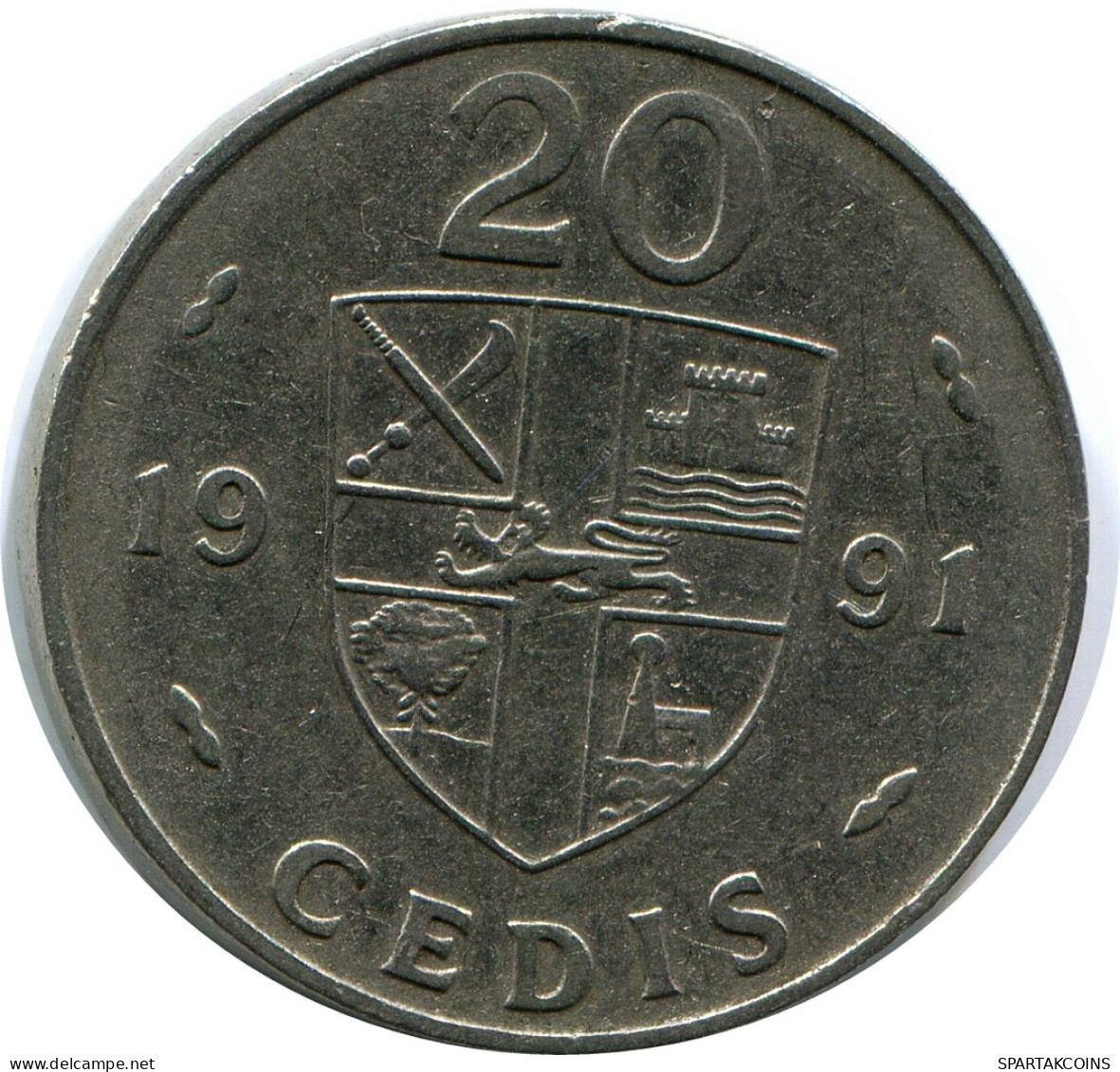 20 CEDIS 1991 GHANA Moneda #AP886.E - Ghana