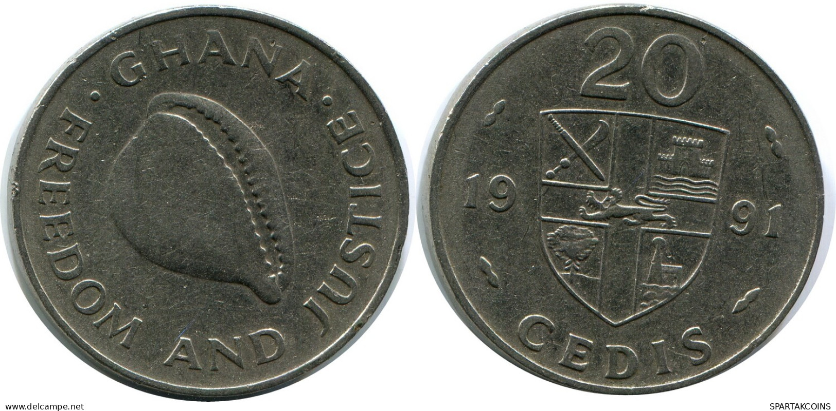 20 CEDIS 1991 GHANA Moneda #AP886.E - Ghana