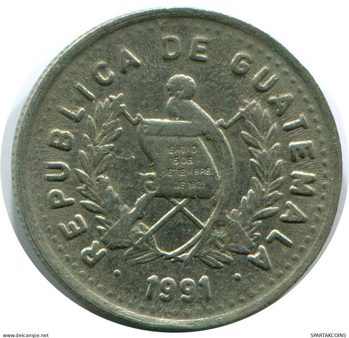 5 CENTAVOS 1991 GUATEMALA Moneda #AR954.E - Guatemala