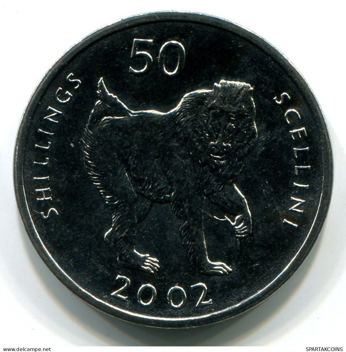 50 SHILLINGS 2002 SOMALIA UNC Moneda MANDRILL #W11214.E - Somalia