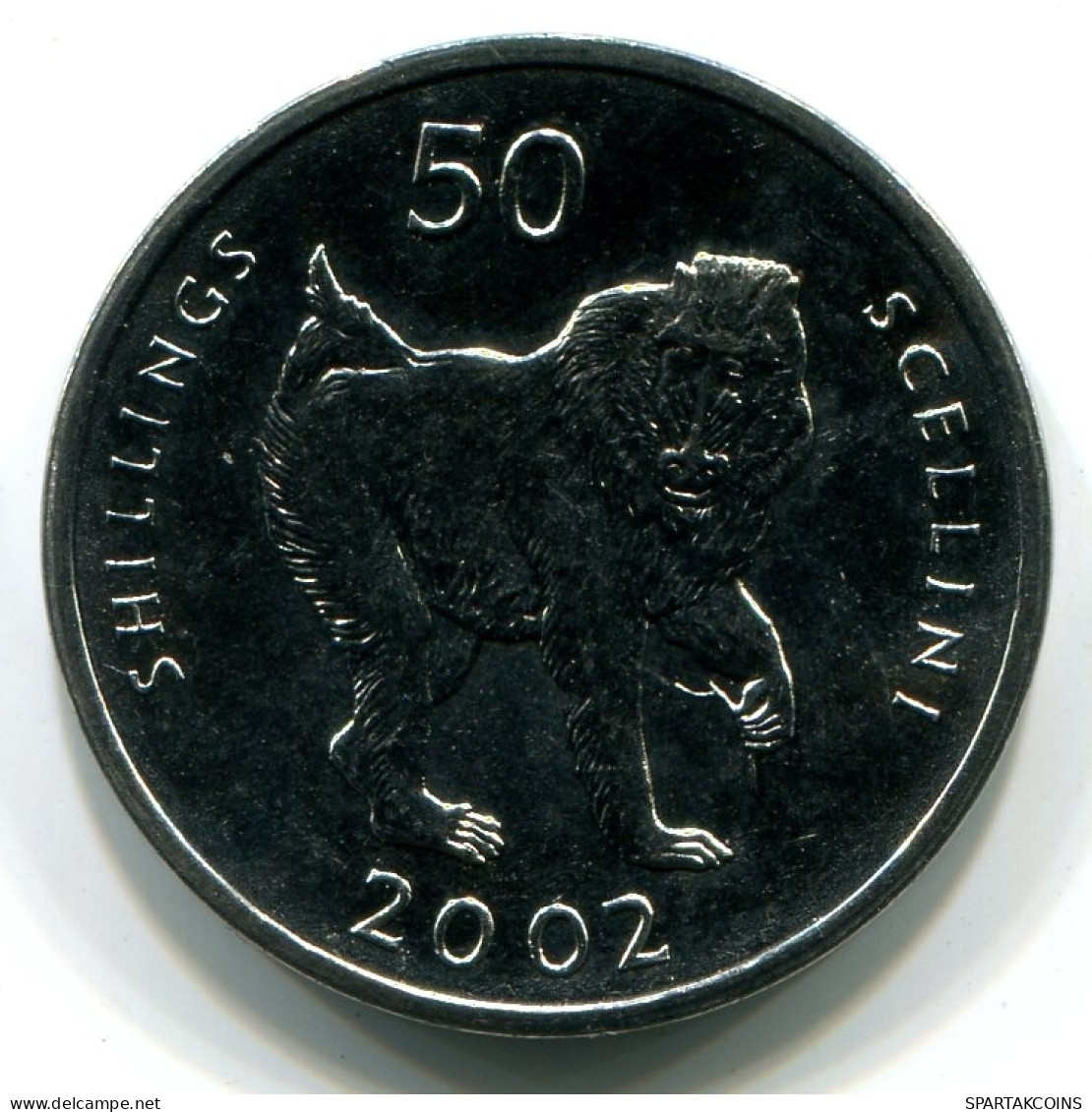 50 SHILLINGS 2002 SOMALIA UNC Moneda MANDRILL #W11214.E - Somalie