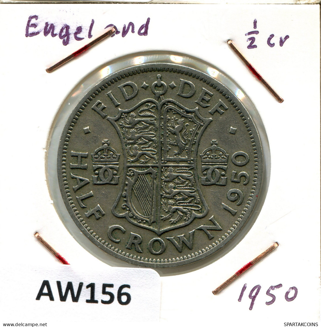 HALF CROWN 1950 UK GBAN BRETAÑA GREAT BRITAIN Moneda #AW156.E - K. 1/2 Crown