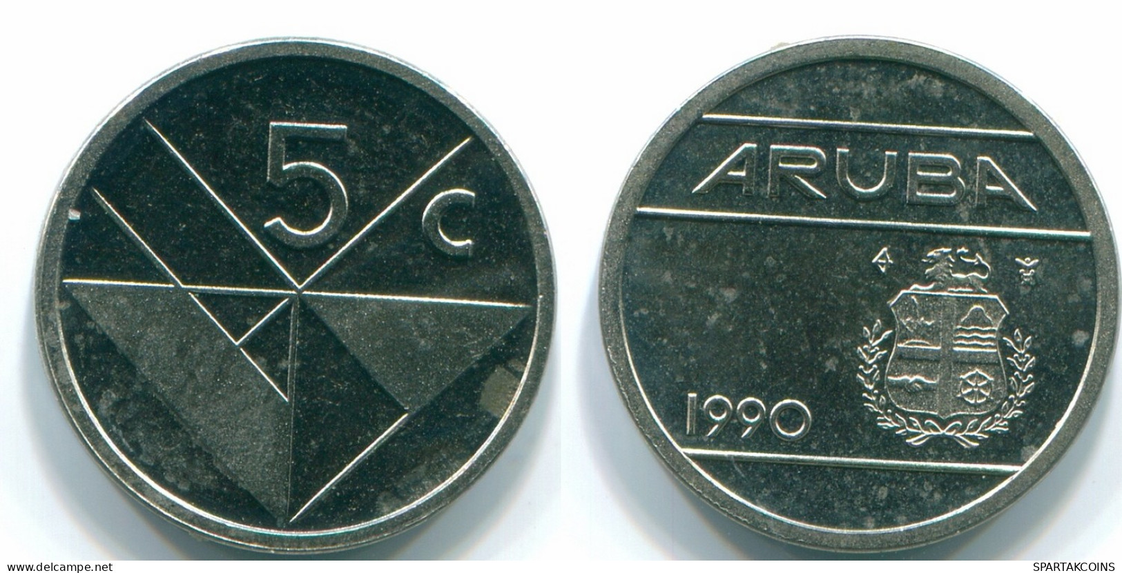 5 CENTS 1990 ARUBA (NÉERLANDAIS NETHERLANDS) Nickel Colonial Pièce #S13621.F - Aruba