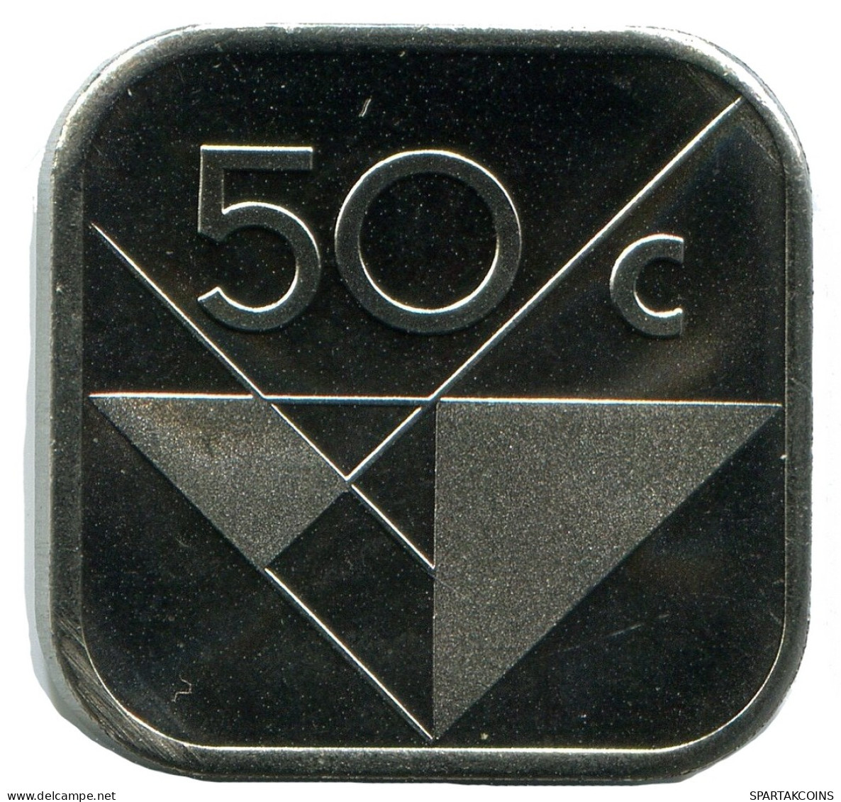 50 CENTS 1988 ARUBA Pièce (From BU Mint Set) #AH056.F - Aruba