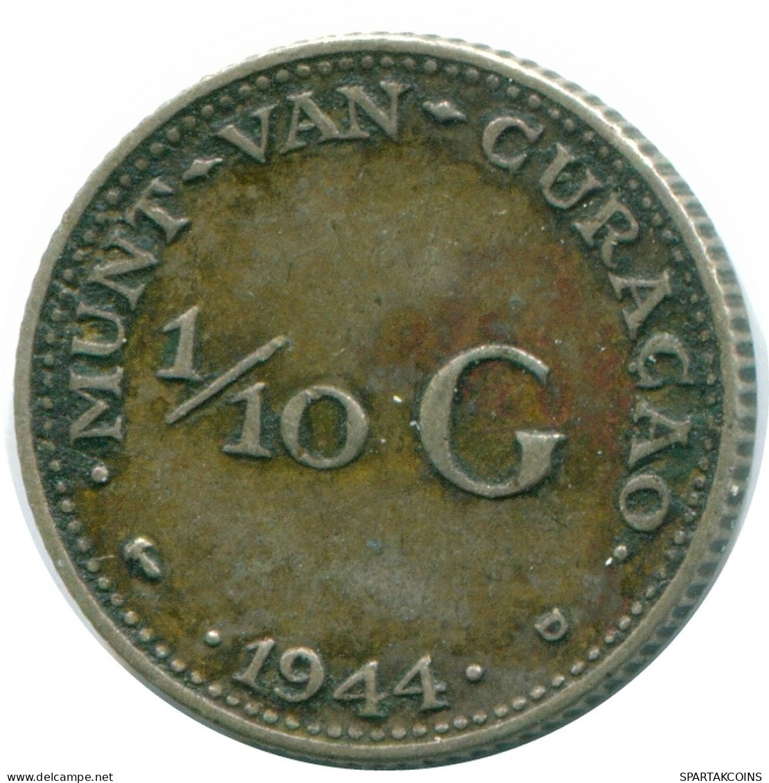 1/10 GULDEN 1944 CURACAO NÉERLANDAIS NETHERLANDS ARGENT Colonial Pièce #NL11751.3.F - Curacao