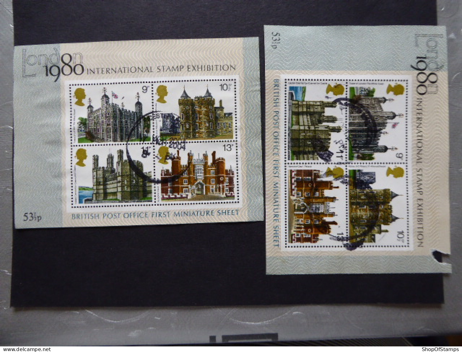 GREAT BRITAIN SG 1058MS HISTORIC BUILDINGS USED 2 SHEETS - Sheets, Plate Blocks & Multiples