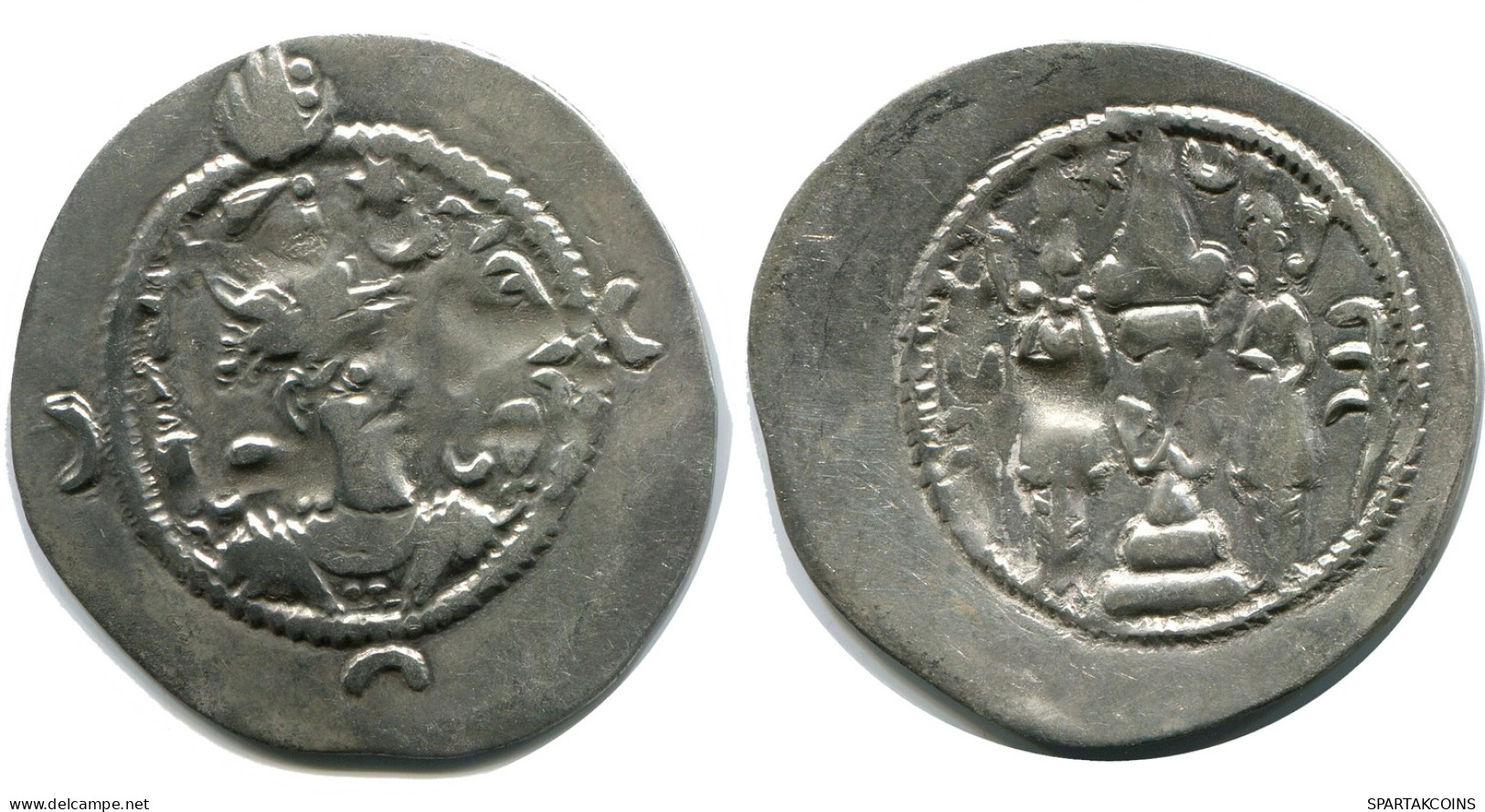 SASSANIAN KHUSRU I AD 531-579 AR Drachm Mitch-ACW.1028--1072 #AH223.45.F - Orientales