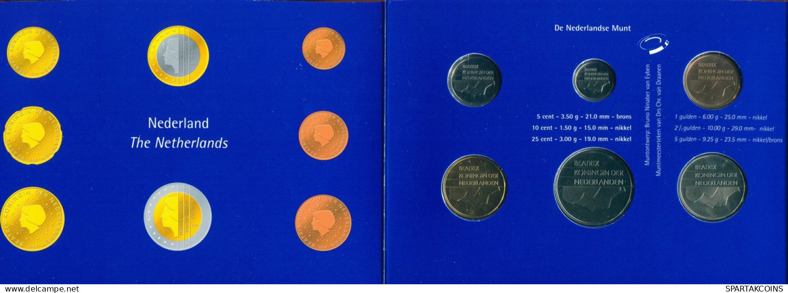 NÉERLANDAIS NETHERLANDS 1999 MINT SET 6 Pièce #SET1127.4.F - Jahressets & Polierte Platten