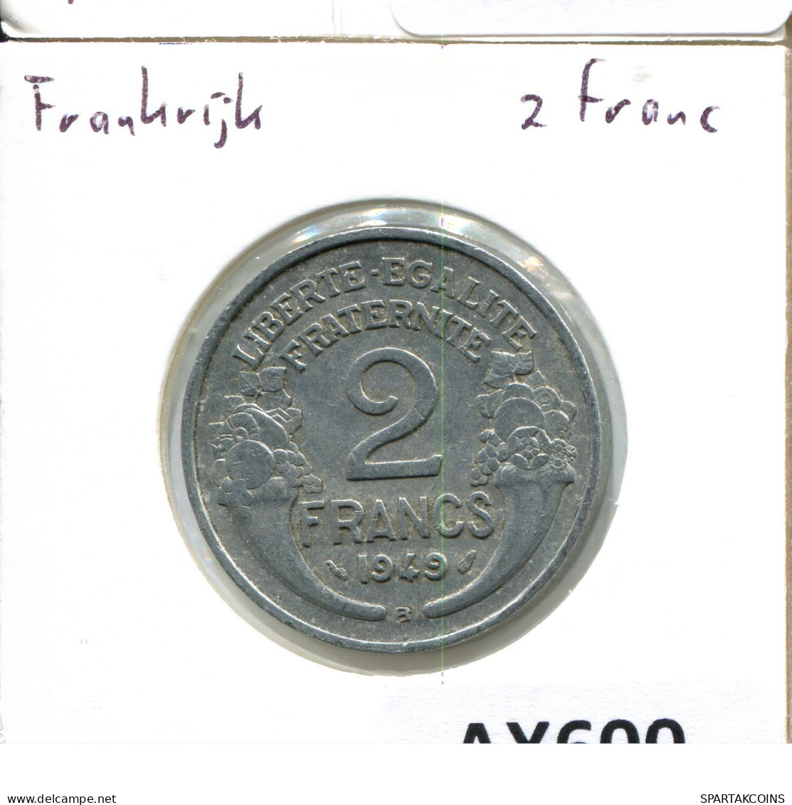 2 FRANCS 1949 B FRANCE Coin #AX600 - 2 Francs