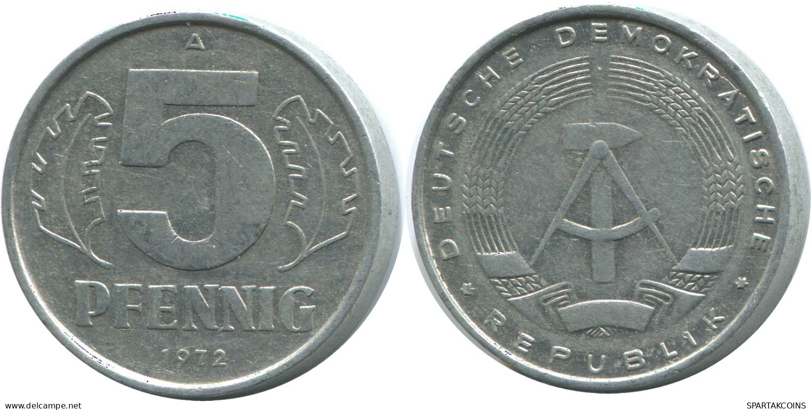 5 PFENNIG 1972 A DDR EAST GERMANY Coin #AE005.U - 5 Pfennig