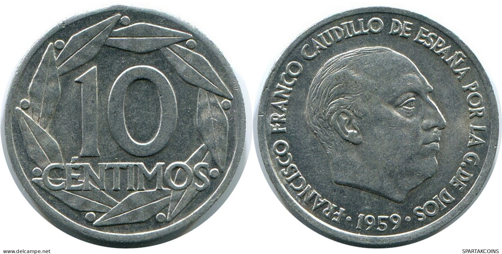 10 CENTIMOS 1959 SPAIN Coin #AR176.U - 10 Centesimi