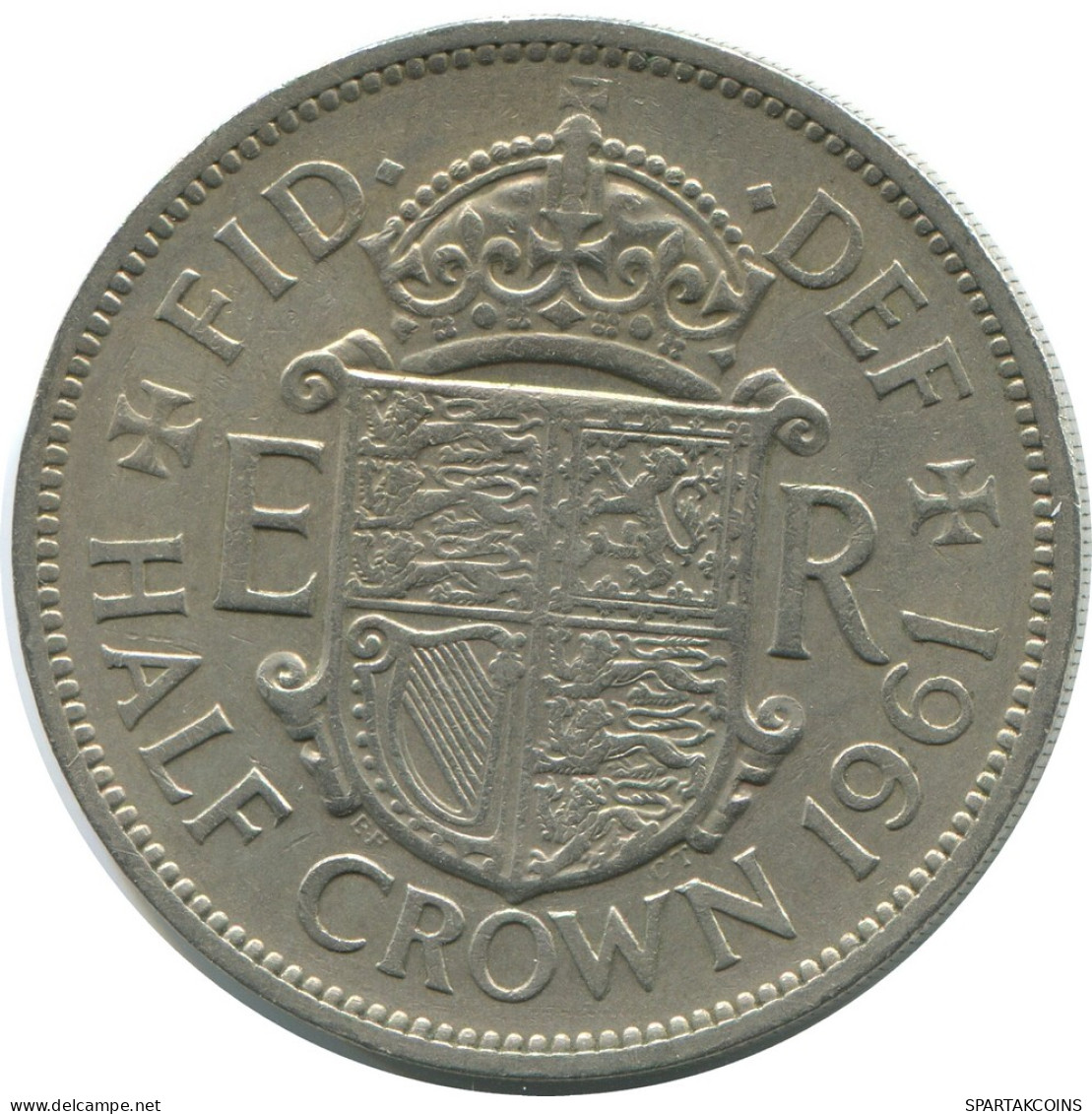 HALF CROWN 1961 UK GREAT BRITAIN Coin #AH018.1.U - K. 1/2 Crown