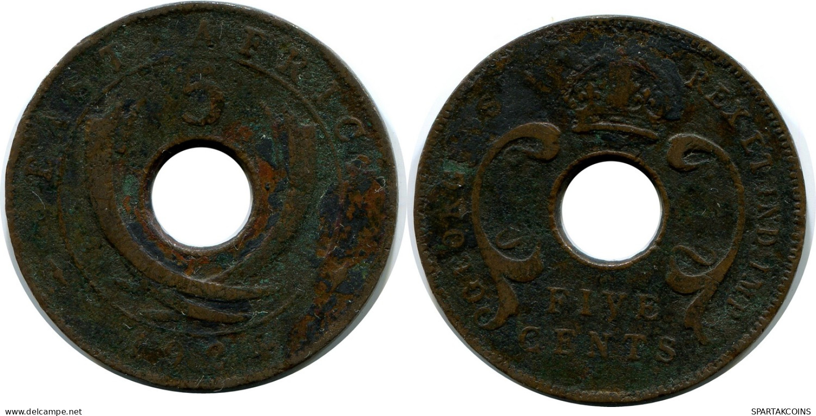 5 CENTS 1924 EAST AFRICA Coin #AP871.U - Colonia Británica