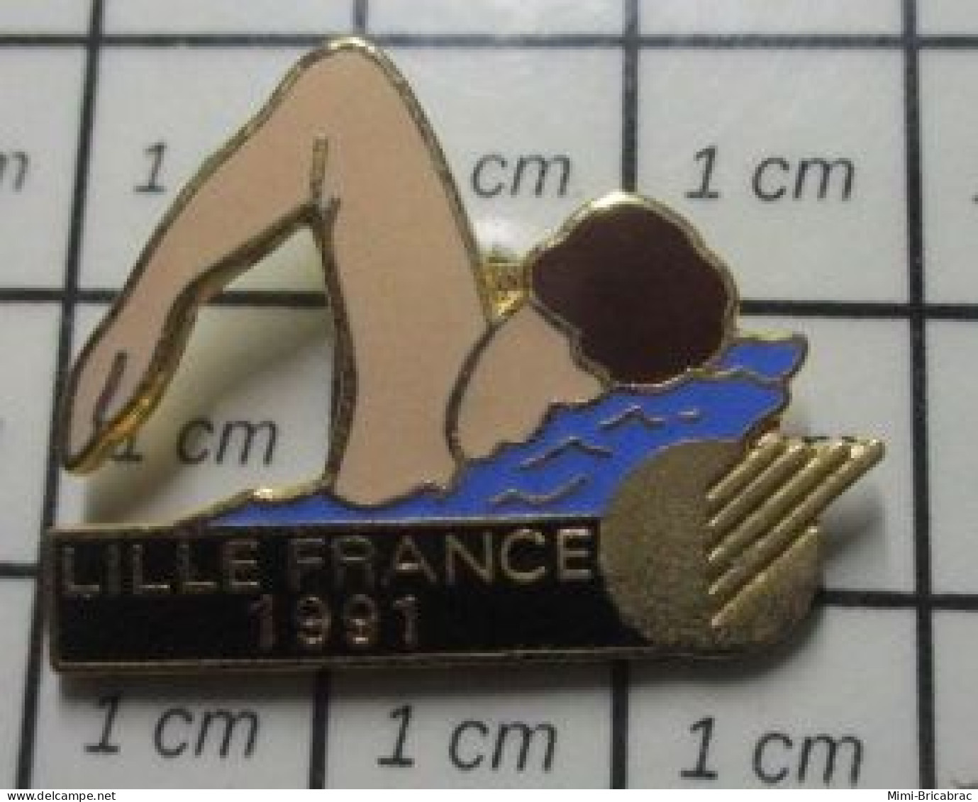 414B Pin's Pins / Beau Et Rare / SPORTS /  LILLE FRANCE 1991 NATATION - Natation