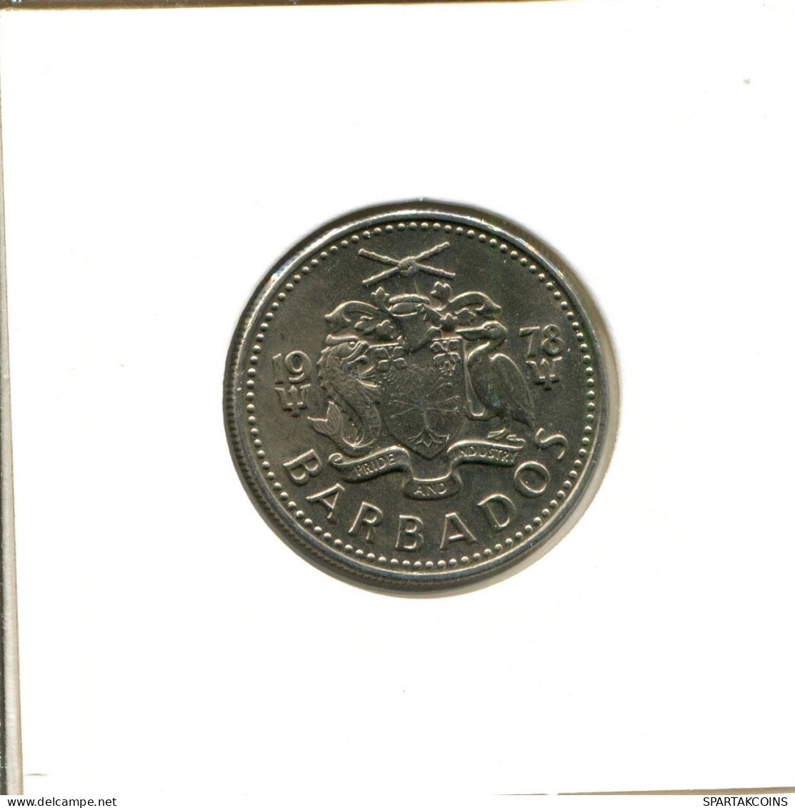 25 CENTS 1978 BARBADOS Coin #AX347.U - Barbados (Barbuda)