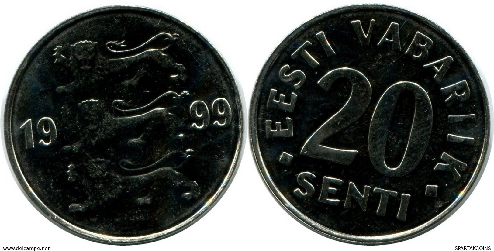 20 SENTI 1999 ESTONIA UNC Coin #M10347.U - Estonia