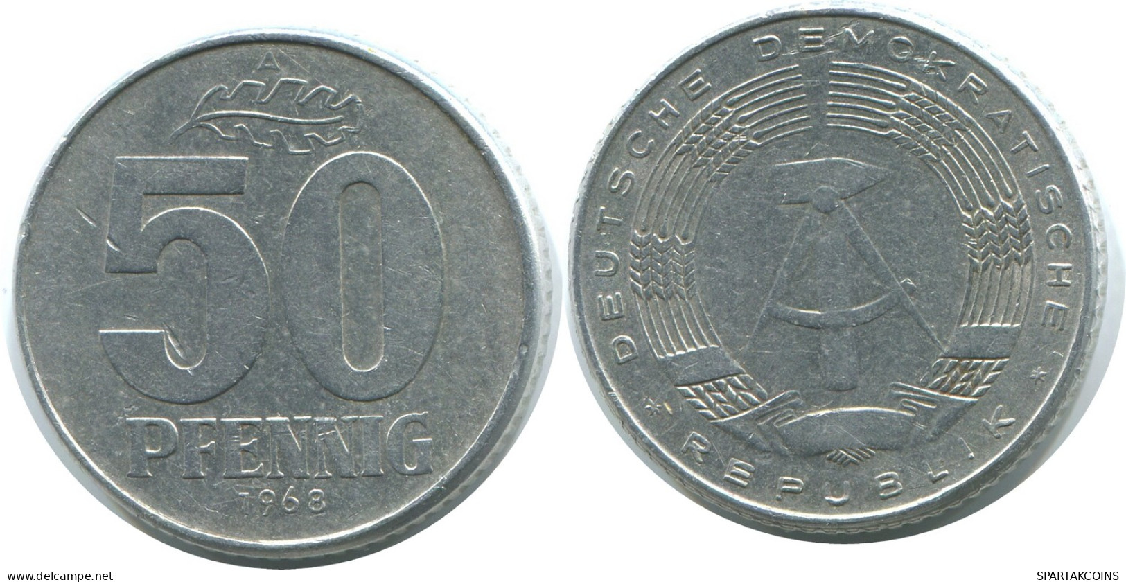 50 PFENNIG 1968 A DDR EAST DEUTSCHLAND Münze GERMANY #AE159.D - 50 Pfennig