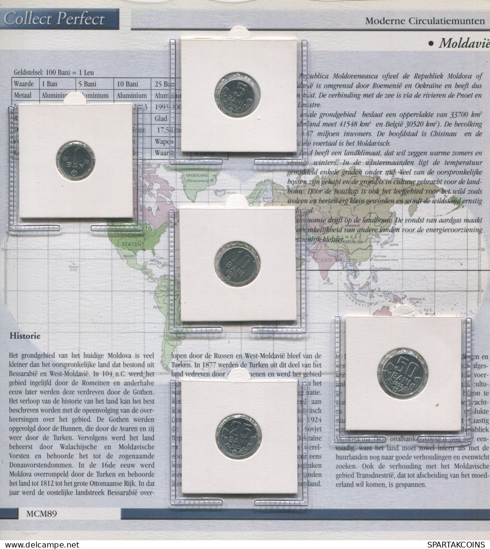 MOLDAU MOLDOVA 1993-2003 Münze SET 1. 5. 10. 25. 50 BANI UNC #SET1161.5.D - Moldavie