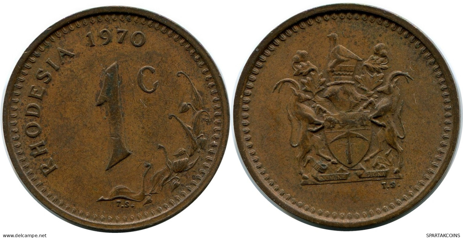 1 CENT 1970 RHODESIEN RHODESIA Münze #AR126.D - Rhodésie