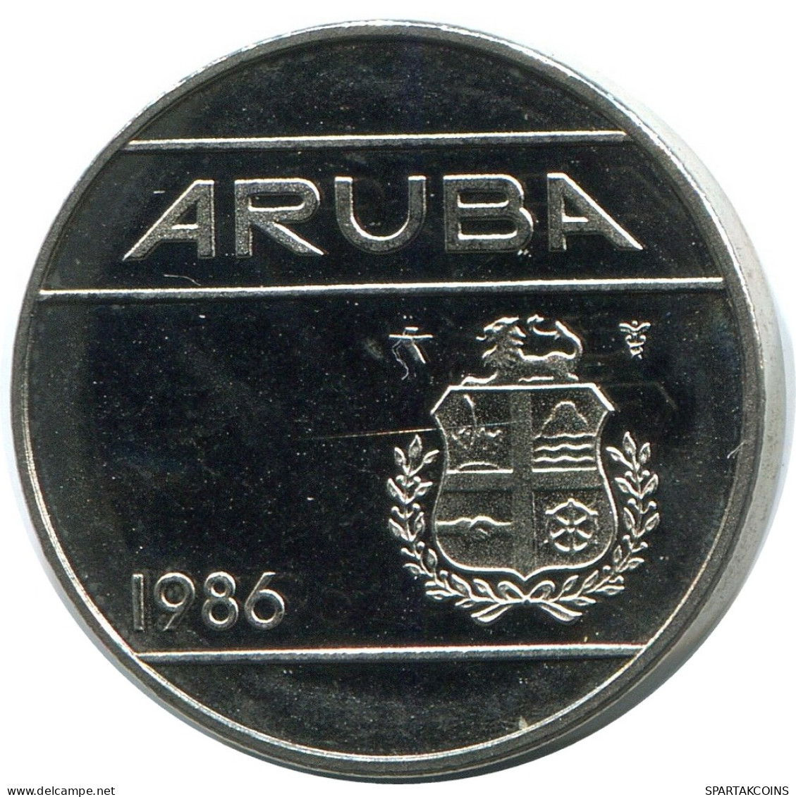 25 CENTS 1986 ARUBA Münze (From BU Mint Set) #AH071.D - Aruba