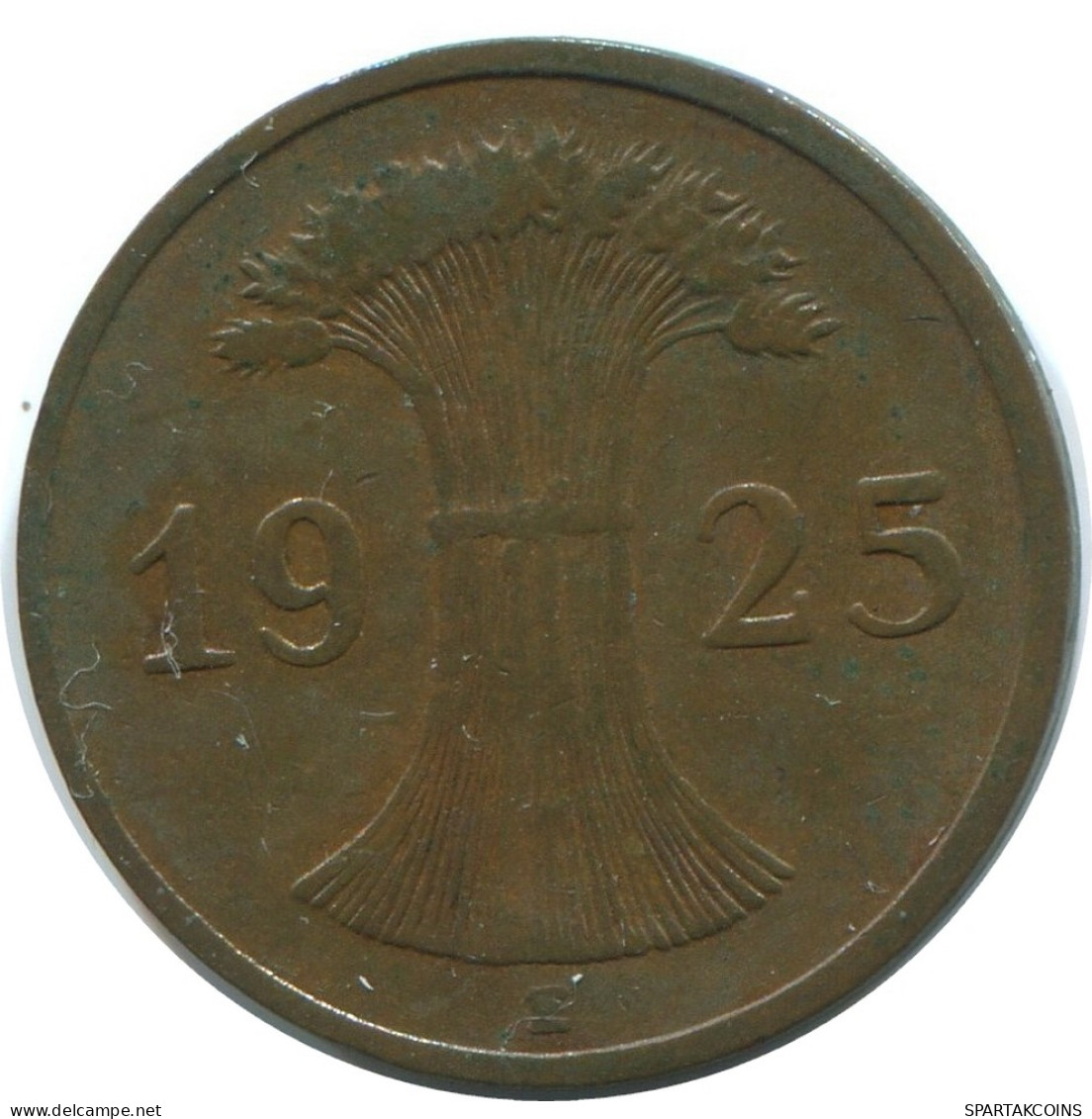 1 REICHSPFENNIG 1925 E DEUTSCHLAND Münze GERMANY #AE215.D - 1 Rentenpfennig & 1 Reichspfennig