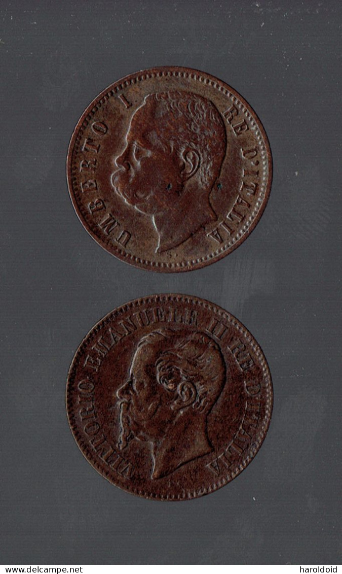 LOT 2 PIECES ITALIE - V EMMANUEL II 2 CTS 1867T TTB - UMBERTO 2 CTS 1898R TTB/SUP - Andere & Zonder Classificatie