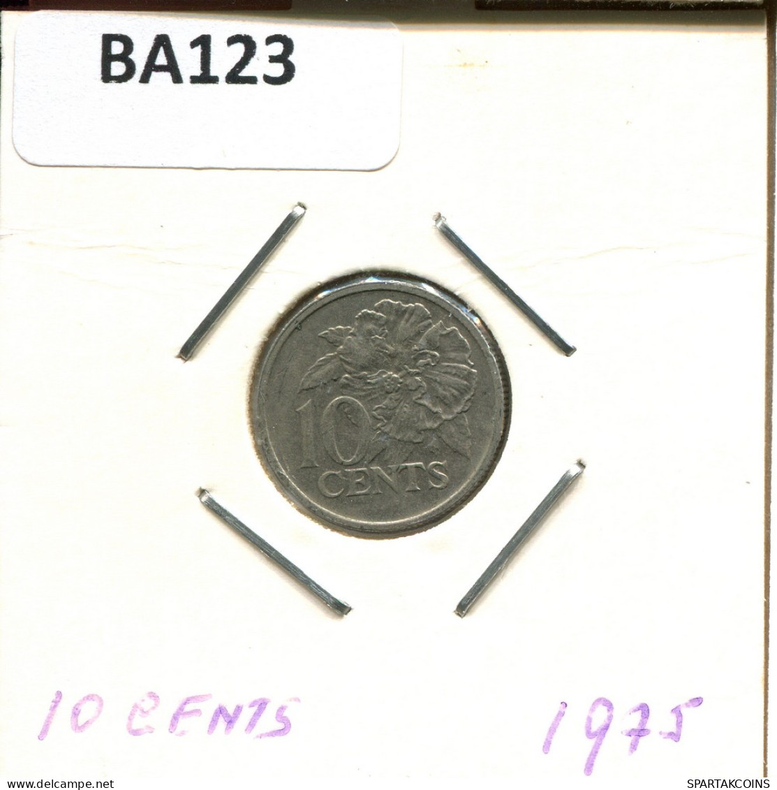 10 CENTS 1975 TRINIDAD AND TOBAGO Münze #BA123.D - Trinidad & Tobago