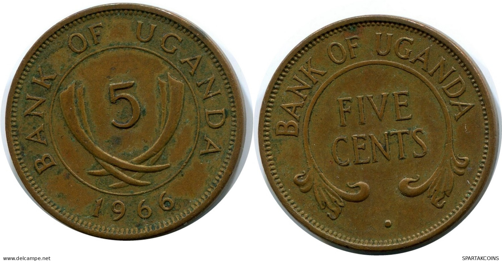 5 CENTS 1966 UGANDA Münze #AR255.D - Uganda