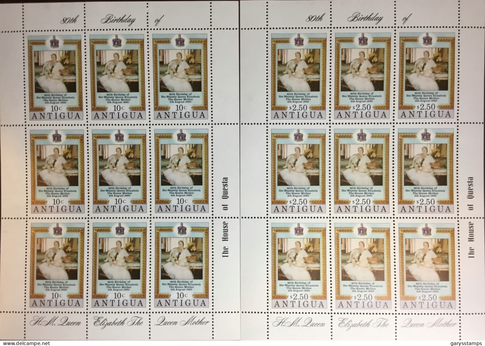 Antigua 1980 Queen Mother Sheetlet Set MNH - 1960-1981 Ministerial Government