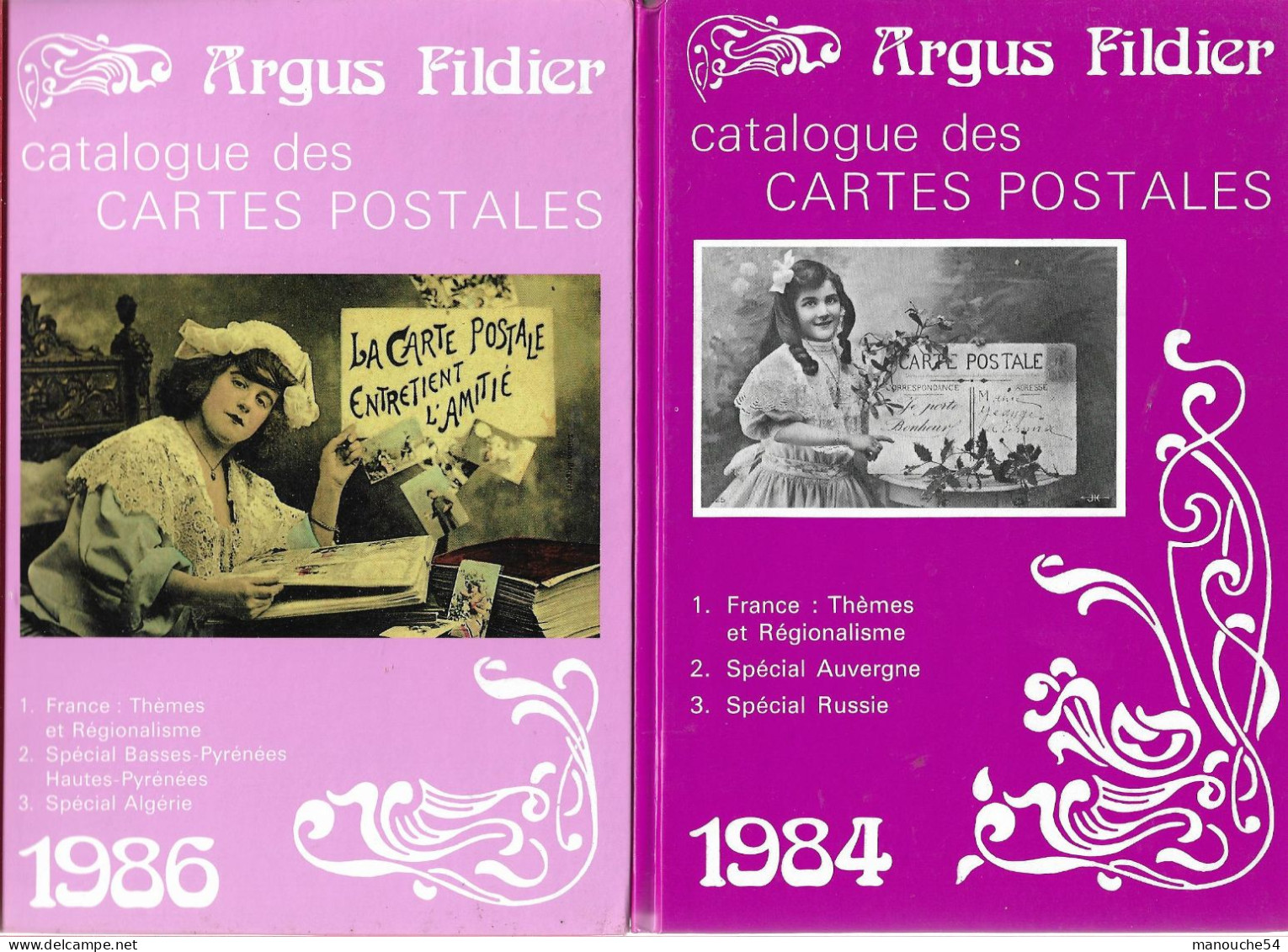 LOT DE 4 LIVRES ARGUS FILDIER  SUR CARTES POSTALES - Enzyklopädien