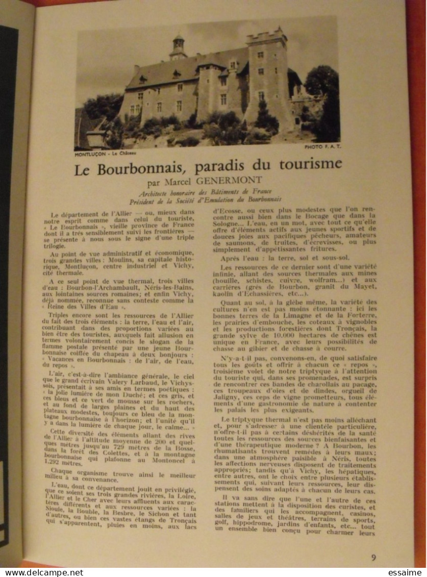 La France à table n° 134. 1968. Allier. souvigny bourbon -l'archambault moulins montluçon agonges cérilly. gastronomie