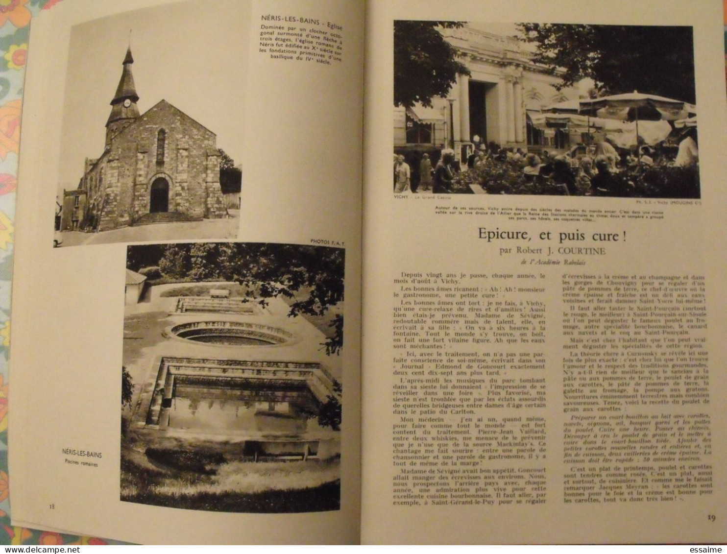 La France à table n° 134. 1968. Allier. souvigny bourbon -l'archambault moulins montluçon agonges cérilly. gastronomie