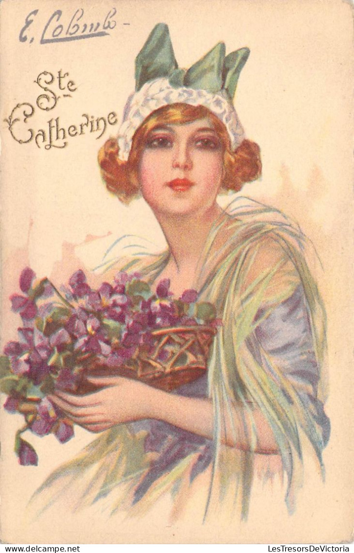 Fêtes - Sainte-Catherine - E Colombo - Femme - Fleurs - Carte Postale Ancienne - Saint-Catherine's Day